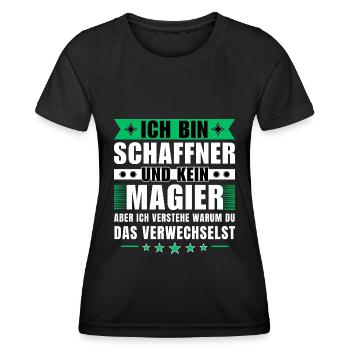 Ich bin Schaffner und kein Magier - Frauen Funktions-T-Shirt - Schwarz - Vorne - AI Model Female 172 light (172cm)
