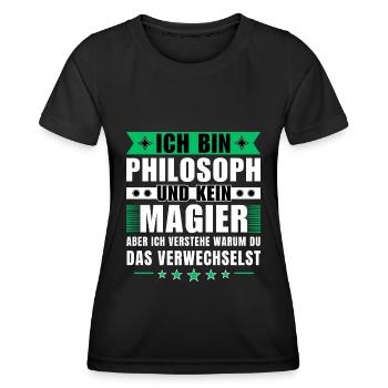 Ich bin Philosoph und kein Magier - Frauen Funktions-T-Shirt - Schwarz - Vorne - AI Model Female 172 light (172cm)
