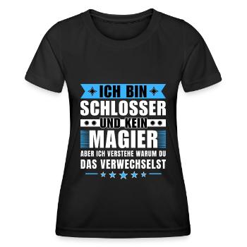Ich bin Schlosser und kein Magier - Frauen Funktions-T-Shirt - Schwarz - Vorne - AI Model Female 172 light (172cm)