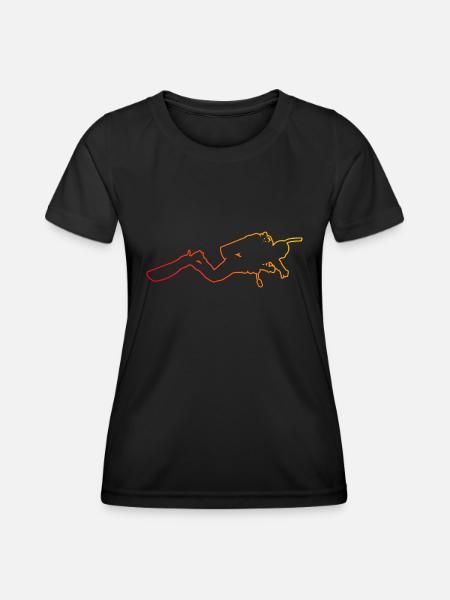 Diving Men Free Dive Diving Women Diver - Women's Functional T-Shirt - black