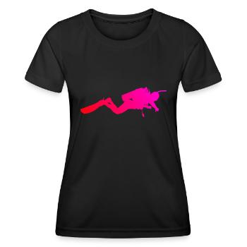Diver Scuba Diver Scuba Taucher Scuba Tauchen - Frauen Funktions-T-Shirt - Schwarz - Vorne - AI Model Female 172 light (172cm)