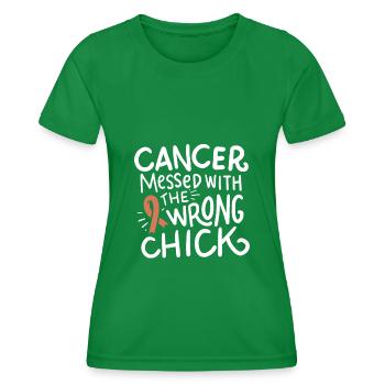 Uterine Cancer Survivor Endometrial Chemo Ribbon - Women's Functional T-Shirt - kelly green - Front - AI Model Female 172 dark (172cm)