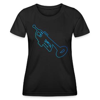 Trompettiste Jazz Trompettiste Trompette - T-shirt sport Femme - noir - Devant - AI Model Female 172 light (172cm)