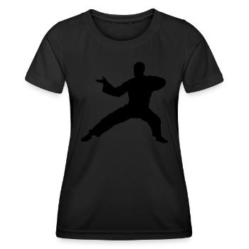 Wushu Kungfu Damen Kung Fu Herren Kampfsport - Frauen Funktions-T-Shirt - Schwarz - Vorne - AI Model Female 172 light (172cm)