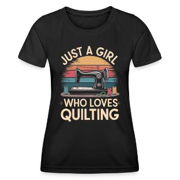 Juste une fille qui aime la courtepointe - Quilten - T-shirt sport Femme - noir - Devant - AI Model Female 172 light (172cm)