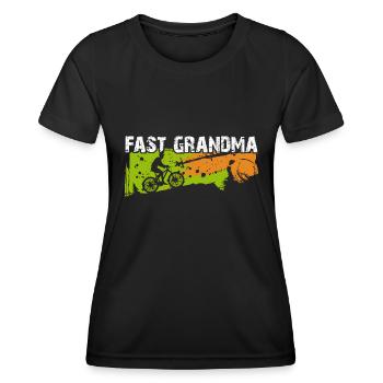 Fast granny on the bike - Women's Functional T-Shirt - black - Front - AI Model Female 172 light (172cm)