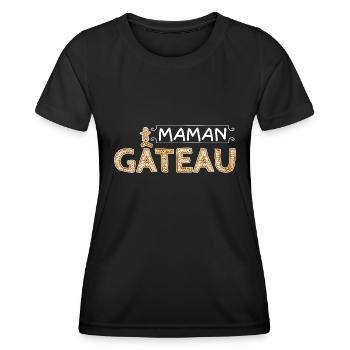 Maman gâteau. - T-shirt sport Femme - noir - Devant - AI Model Female 172 light (172cm)