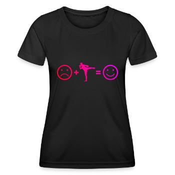 Boxe Thaï Muay Thaï Boxeur Thaï Boxe Thaï - T-shirt sport Femme - noir - Devant - AI Model Female 172 light (172cm)
