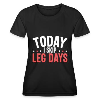 Aujourd’hui, je saute les jours des jambes - T-shirt sport Femme - noir - Devant - AI Model Female 172 light (172cm)