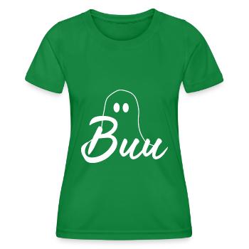 Halloween T-shirt Gespenst spooky cute Shirt - Frauen Funktions-T-Shirt - Kelly Green - Vorne - AI Model Female 172 dark (172cm)