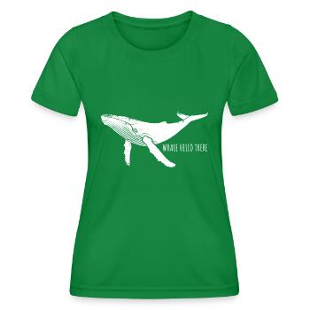 Baleine Bonjour - Baleine - Baleine à bosse - Mammifères marins - T-shirt sport Femme - vert - Devant - AI Model Female 172 dark (172cm)