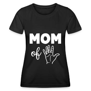 Maman de cinq enfants - T-shirt sport Femme - noir - Devant - AI Model Female 172 light (172cm)