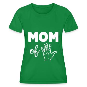 Mom of Five - Women's Functional T-Shirt - kelly green - Front - AI Model Female 172 dark (172cm)