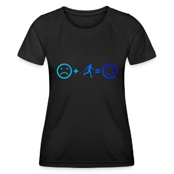 Nordic Walking Walken Damen Walker Walking - Frauen Funktions-T-Shirt - Schwarz - Vorne - AI Model Female 172 light (172cm)