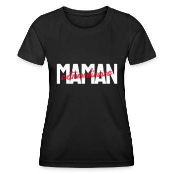 Maman extraordinaire - T-shirt sport Femme - noir - Devant - AI Model Female 172 light (172cm)