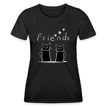 Amis Ami Amitié Chats Chat - T-shirt sport Femme - noir - Devant - AI Model Female 172 light (172cm)