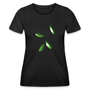 blätter blatt symbol muster - Frauen Funktions-T-Shirt - Schwarz - Vorne - AI Model Female 172 light (172cm)
