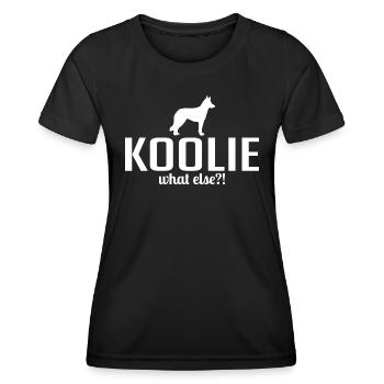 Koolie quoi d’autre Chiens Dire Wilsigns - T-shirt sport Femme - noir - Devant - AI Model Female 172 light (172cm)