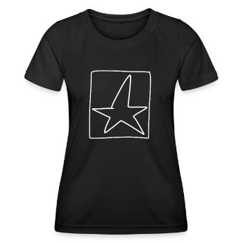 Star Square Icon - Women's Functional T-Shirt - black - Front - AI Model Female 172 light (172cm)