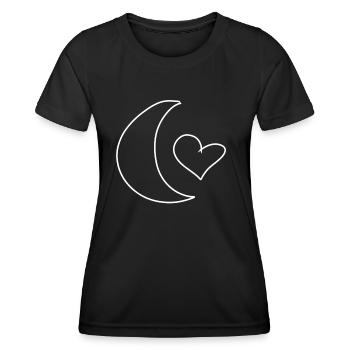 mond symbol Form herz - Frauen Funktions-T-Shirt - Schwarz - Vorne - AI Model Female 172 light (172cm)