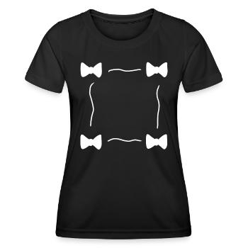 vier schleifen schleife symbol rahmen - Frauen Funktions-T-Shirt - Schwarz - Vorne - AI Model Female 172 light (172cm)