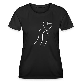 linien linie herz form liebe - Frauen Funktions-T-Shirt - Schwarz - Vorne - AI Model Female 172 light (172cm)