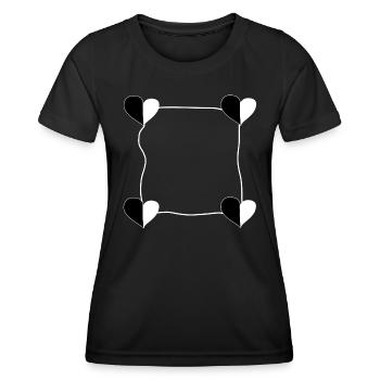 Four Hearts Frame - Women's Functional T-Shirt - black - Front - AI Model Female 172 light (172cm)