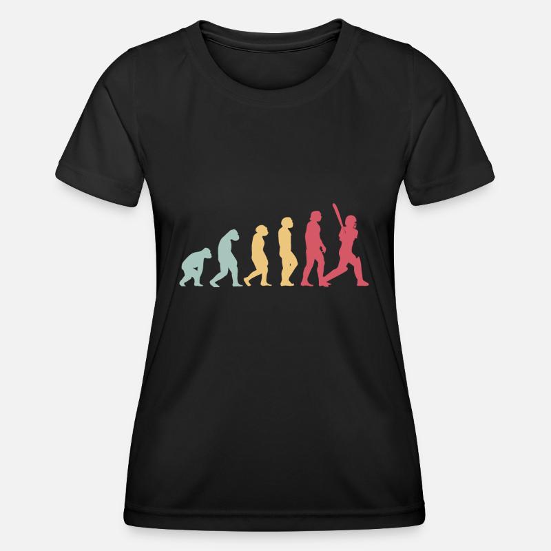Cricket Evolution Vintage Retro Gift - Women's Functional T-Shirt - black
