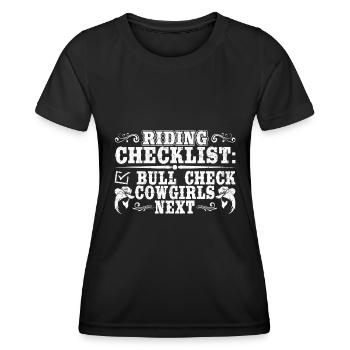 Rodeo Clown - Frauen Funktions-T-Shirt - Schwarz - Vorne - AI Model Female 172 light (172cm)