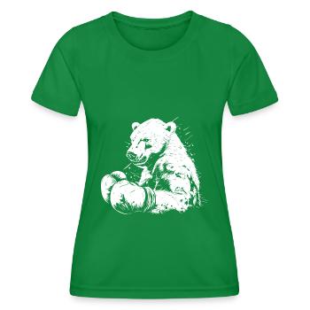 Eisbär Polar Bär Boxer Boxen MMA Kampfsport - Frauen Funktions-T-Shirt - Kelly Green - Vorne - AI Model Female 172 dark (172cm)