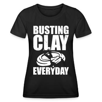 Tir de pigeons d’argile - T-shirt sport Femme - noir - Devant - AI Model Female 172 light (172cm)