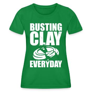 Clay pigeons shoot - Women's Functional T-Shirt - kelly green - Front - AI Model Female 172 dark (172cm)