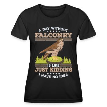 Fauconnerie - T-shirt sport Femme - noir - Devant - AI Model Female 172 light (172cm)