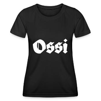 Ossi Ostdeutschland - Frauen Funktions-T-Shirt - Schwarz - Vorne - AI Model Female 172 light (172cm)