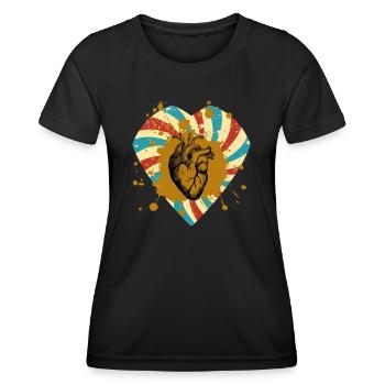 Vintage Heart - Women's Functional T-Shirt - black - Front - AI Model Female 172 light (172cm)