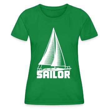 Sailor Segelboot Segeln - Frauen Funktions-T-Shirt - Kelly Green - Vorne - AI Model Female 172 dark (172cm)