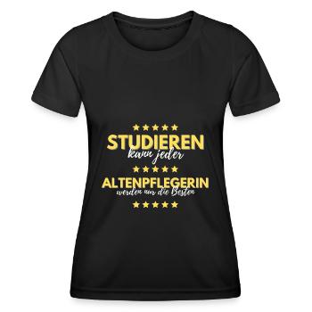 studieren jeder altenpflegerin besten geschenk - Frauen Funktions-T-Shirt - Schwarz - Vorne - AI Model Female 172 light (172cm)