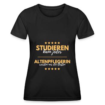 studieren jeder altenpflegerin besten geschenk - Frauen Funktions-T-Shirt - Schwarz - Vorne - AI Model Female 172 light (172cm)