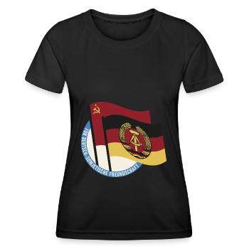 Für Deutsch Sowjetische Freundschaft Ossi DDR - Frauen Funktions-T-Shirt - Schwarz - Vorne - AI Model Female 172 light (172cm)