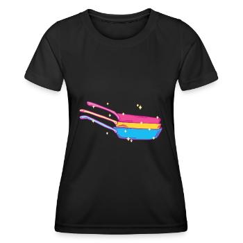 Casserole de cuisine Pansexual - T-shirt sport Femme - noir - Devant - AI Model Female 172 light (172cm)