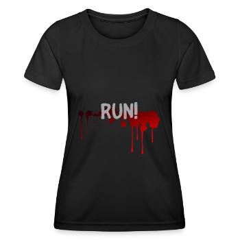 exécuter halloween en disant idée cadeau - T-shirt sport Femme - noir - Devant - AI Model Female 172 light (172cm)