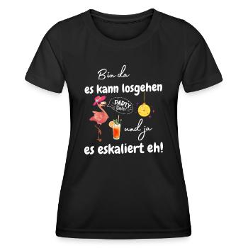 Mädels Party Flamingo Cocktail Junggesellinnen - Frauen Funktions-T-Shirt - Schwarz - Vorne - AI Model Female 172 light (172cm)