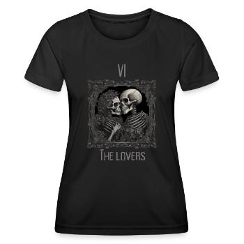 Squelette Aimant les cartes de Tarot Style Halloween Goth - T-shirt sport Femme - noir - Devant - AI Model Female 172 light (172cm)