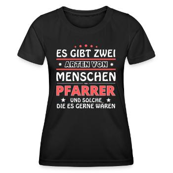 Pastor Gift - Two Types of... Design - Women's Functional T-Shirt - black - Front - AI Model Female 172 light (172cm)