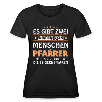 Pastor Gift - Two Types of... Design - Women's Functional T-Shirt - black - Front - AI Model Female 172 light (172cm)