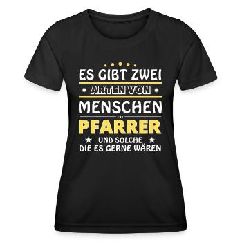 Pastor Gift - Two Types of... Design - Women's Functional T-Shirt - black - Front - AI Model Female 172 light (172cm)