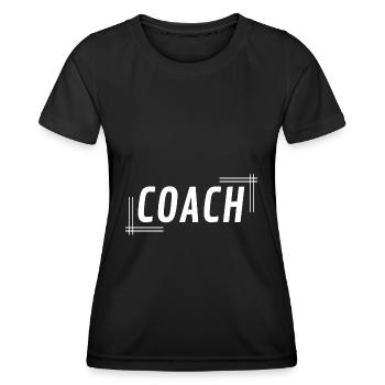 coach fußball sport gym fitness geschenk spruch - Frauen Funktions-T-Shirt - Schwarz - Vorne - AI Model Female 172 light (172cm)