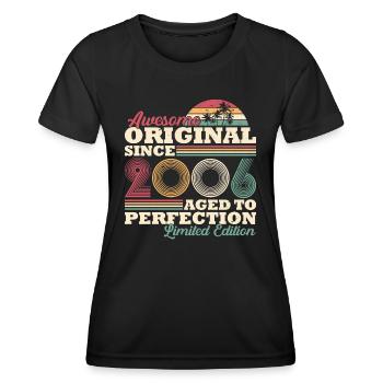 2006 vintage vintage retro cadeau d’anniversaire - T-shirt sport Femme - noir - Devant - AI Model Female 172 light (172cm)