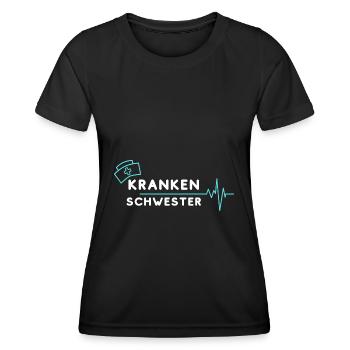 krankenschwester pflege beruf spruch geschenk - Frauen Funktions-T-Shirt - Schwarz - Vorne - AI Model Female 172 light (172cm)