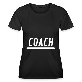 coach fußball sport gym fitness geschenk spruch - Frauen Funktions-T-Shirt - Schwarz - Vorne - AI Model Female 172 light (172cm)